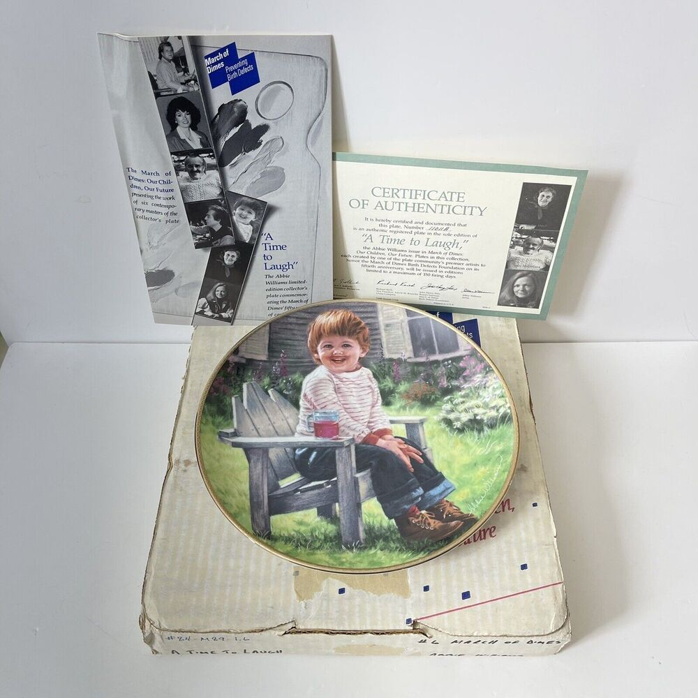 Our Children Our Future March of Dimes A TIME TO LAUGH Plate Abbie Williams 1990